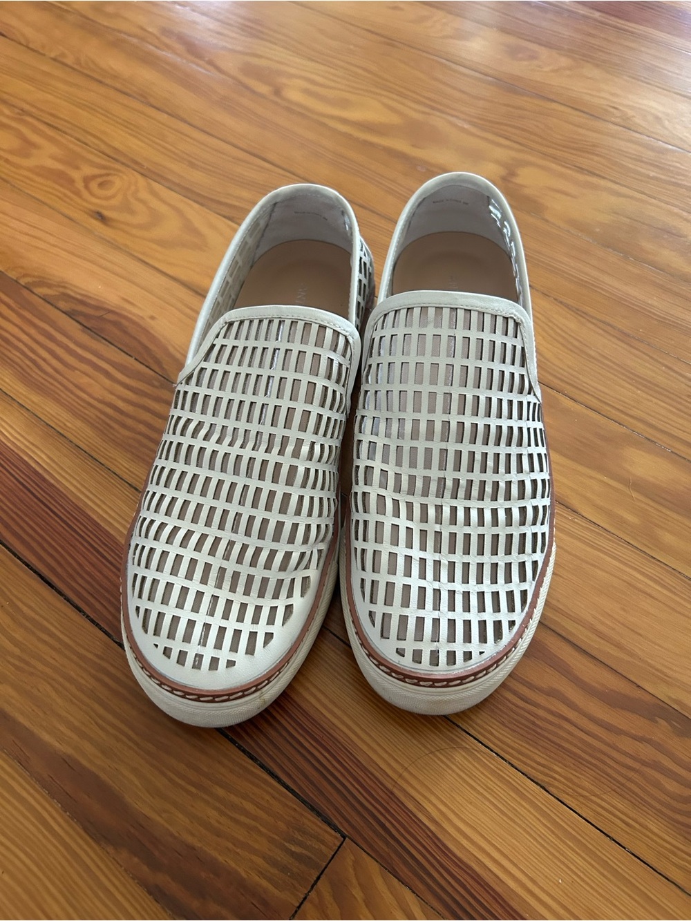 Antonio Melani white leather slip-on sneakers